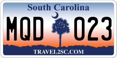 SC license plate MQD023