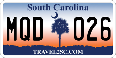 SC license plate MQD026