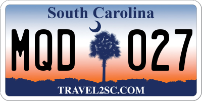SC license plate MQD027