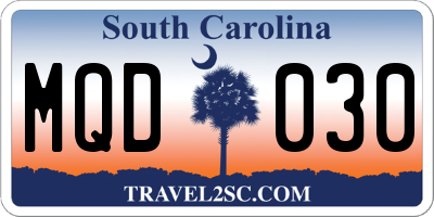 SC license plate MQD030