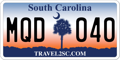 SC license plate MQD040