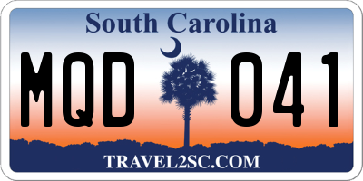 SC license plate MQD041