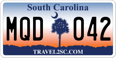 SC license plate MQD042