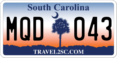 SC license plate MQD043