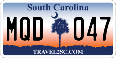 SC license plate MQD047
