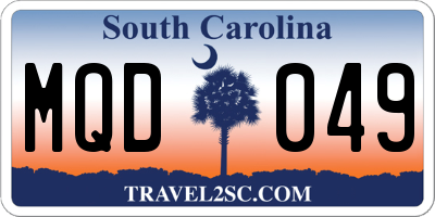 SC license plate MQD049
