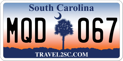 SC license plate MQD067
