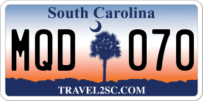 SC license plate MQD070