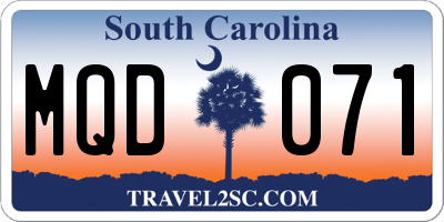 SC license plate MQD071