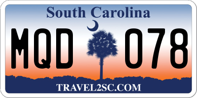 SC license plate MQD078