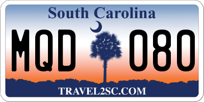SC license plate MQD080