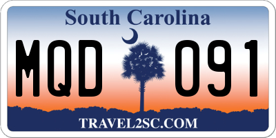 SC license plate MQD091