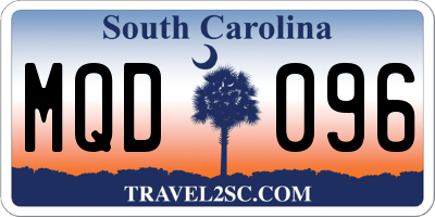 SC license plate MQD096