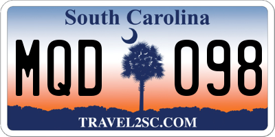 SC license plate MQD098
