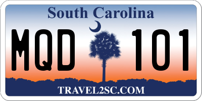 SC license plate MQD101