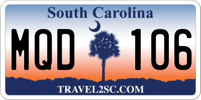 SC license plate MQD106