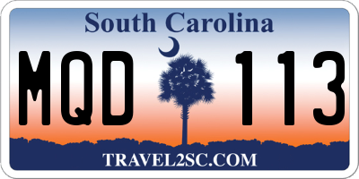 SC license plate MQD113