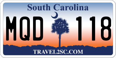 SC license plate MQD118