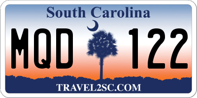 SC license plate MQD122