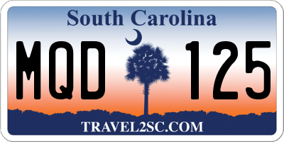 SC license plate MQD125