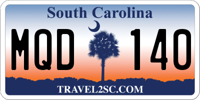 SC license plate MQD140