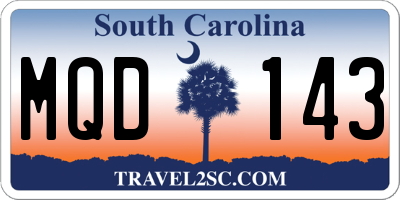 SC license plate MQD143