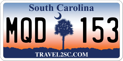 SC license plate MQD153