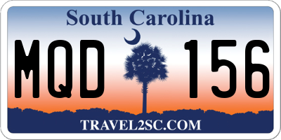 SC license plate MQD156