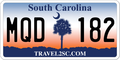 SC license plate MQD182