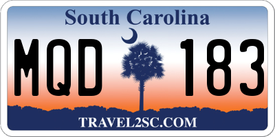 SC license plate MQD183