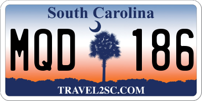 SC license plate MQD186