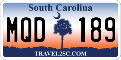 SC license plate MQD189