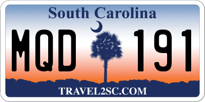 SC license plate MQD191