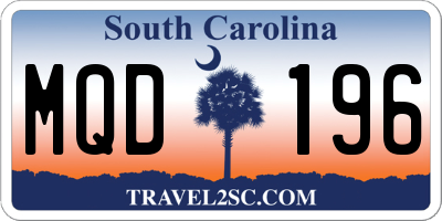 SC license plate MQD196