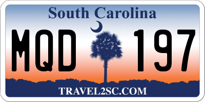 SC license plate MQD197