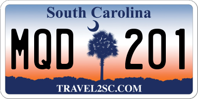 SC license plate MQD201