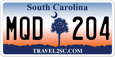 SC license plate MQD204