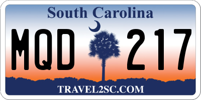 SC license plate MQD217