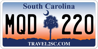 SC license plate MQD220