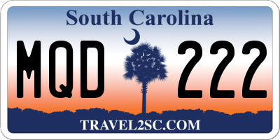 SC license plate MQD222
