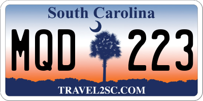 SC license plate MQD223