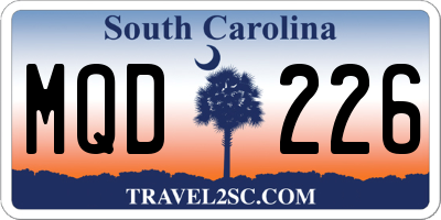 SC license plate MQD226