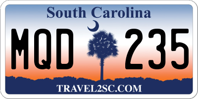 SC license plate MQD235