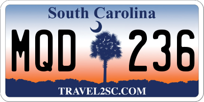 SC license plate MQD236