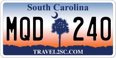SC license plate MQD240