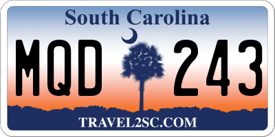 SC license plate MQD243