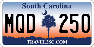 SC license plate MQD250