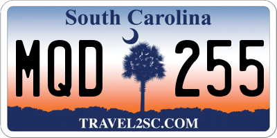 SC license plate MQD255