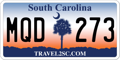SC license plate MQD273