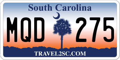 SC license plate MQD275